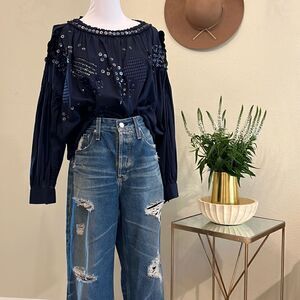 AG ADRIANO GOLDSCHMIED KNOX HIGH RISE BAGGY BOYFRIEND JEANS. Size 27R